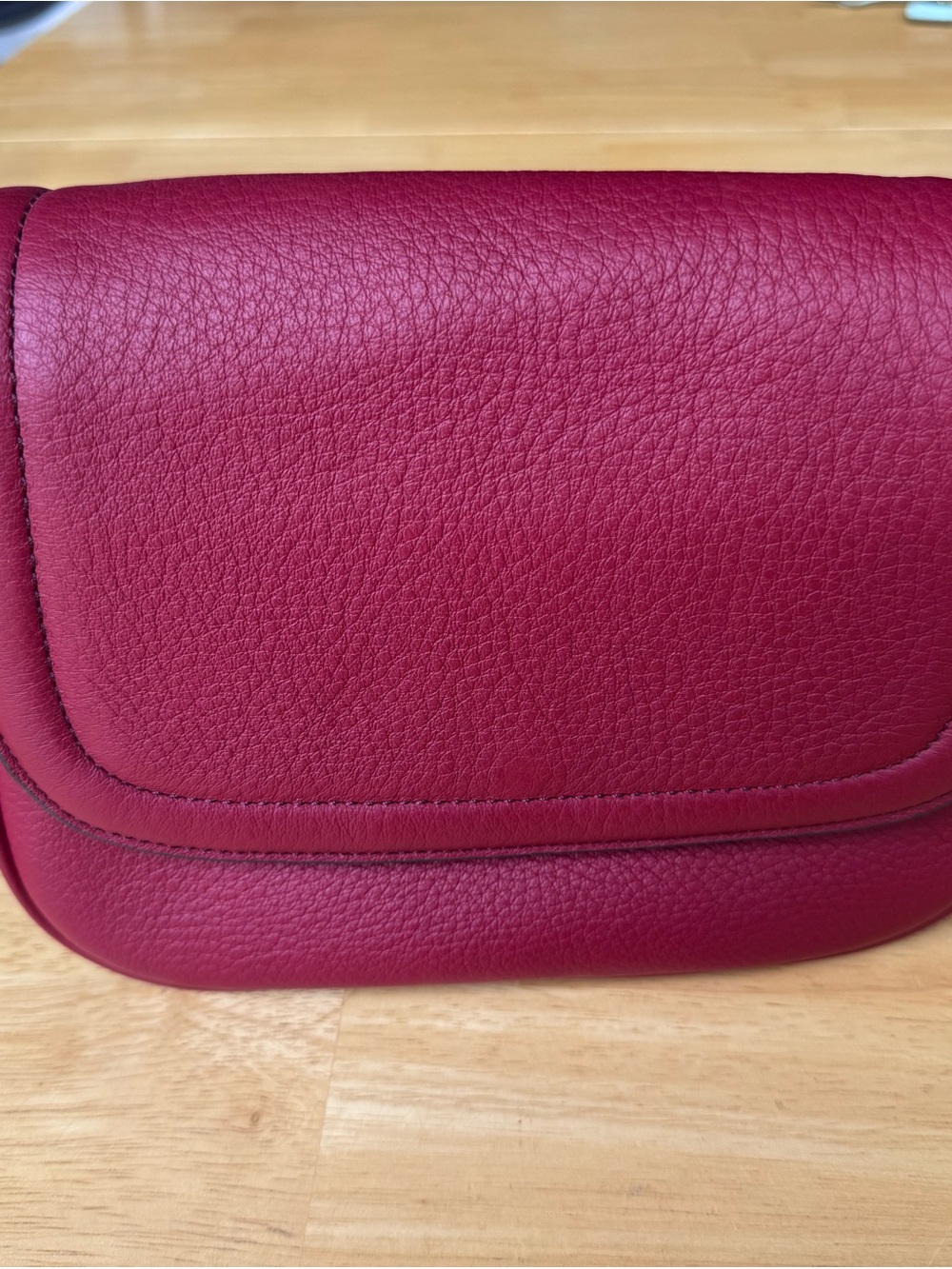J.Crew Red leather crossbody with red and navy strap - Picture 10 of 12